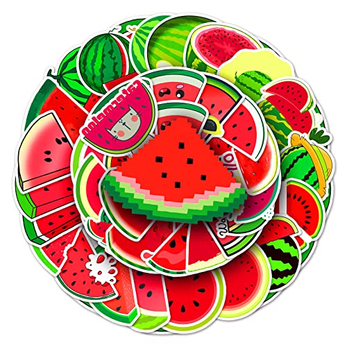 Bric Dodo 50 Stück Wassermelone Aufkleber Auto Laptop Telefon Gitarre Skateboard Motorrad Fahrrad Wassermelone Stickers Set Vinyl Wasserdicht Aesthetic Aufkleber für Jugendliche Kinder Erwachsene von Bric Dodo