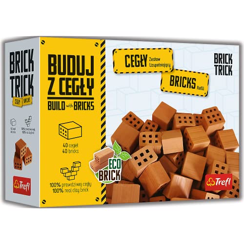 Brick Trick Trefl BAU mit den Ziegeln - Nachfüllset, 100% Natur Brick, Full Bricks, 40 Teile, ECO Bricks, wiederverwendbar, für Baufans, Kreativset für Kinder ab 6 Jahren von Brick Trick