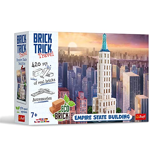 Trefl - Brick Trick Travel: Empire State Building - Bauen mit Brick Travel, New York City, EKO Brick Bricks, 420 Bausteine, wiederverwendbar, Kreativ-Set für Kinder ab 7 Jahren von Brick Trick