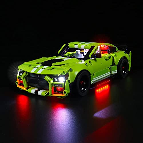 BrickBling Led Beleuchtungsset für Lego Technic Ford Mustang Shelby GT500, Dekorationsbeleuchtungsset für Lego 42138 Bausteinen Modell - Ohne Lego Set von BrickBling