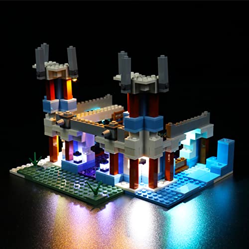 BrickBling Led Licht Kompatibel mit Lego Minecraft Der Eispalast Set (Nur Beleuchtungsset,Baustein Nicht enthalten), DIY Beleuchtungsset Compatible with 21186 Minecraft Spielzeuglicht von BrickBling