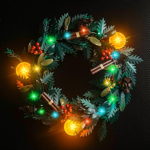 BrickBling Led Licht Set Kompatibel mit Lego 10340 Wreath (Kein Modell), Dekorationsbeleuchtungsset Compatible with 10340 Wreath Kreative Spielzeug von BrickBling