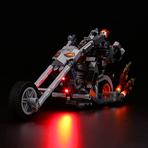 BrickBling Led Licht Set Kompatibel mit Lego 76245 Ghost Rider mit Mech & Bike, Dekorationsbeleuchtungsset für Ghost Rider Mech & Bike Kreative Spielzeug (Kein Modell) von BrickBling