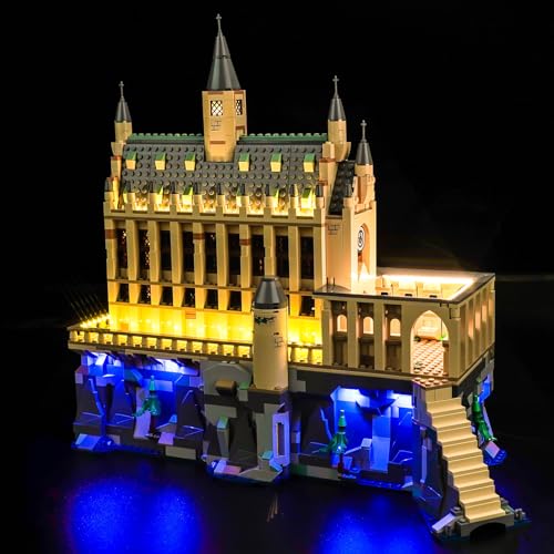 BrickBling Led Licht Set Kompatibel mit Lego 76435 Harry Potter Hogwarts Castle: The Great Hall (Kein Modell), Dekorationsbeleuchtungsset für Schloss Hogwarts: Die Große Halle - Standard Version von BrickBling