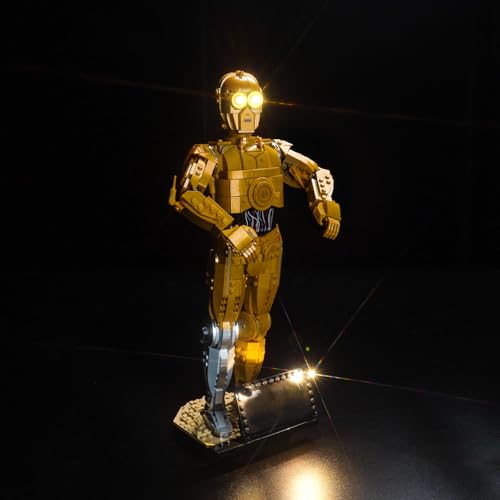 BrickBling Led Licht Set Kompatibel mit Lego 75398 C-3PO (Kein Modell), Dekoration DIY Beleuchtungsset Compatible with Lego C-3PO 75398 Kreative Spielzeug von BrickBling