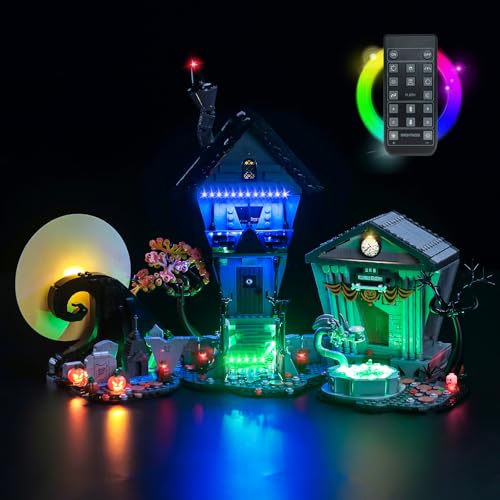 Fernbedienung Licht-Kit Kompatibel mit Lego 21351 Tim Burton's The Nightmare Before Christmas (Kein Modell), Led Beleuchtungs Set Compatible with Disney Tim Burton's The Nightmare Before Christmas von BrickBling