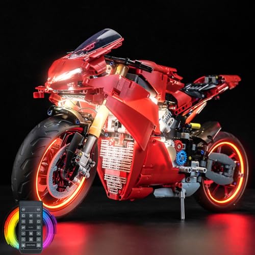 Fernbedienung Licht-Kit Kompatibel mit Lego 42202 Ducati Panigale V4 S Motorcycle (Kein Modell), Led Beleuchtungs Set Compatible with Lego Ducati Panigale V4 S Motorcycle Kreative Spielzeug von BrickBling