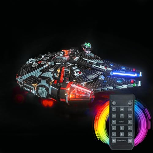 Fernbedienung Licht-Kit Kompatibel mit Lego 75389 The Dark Falcon (Kein Modell), Led Beleuchtungs Set Compatible with Lego Dunkler Millennium Falke Kreative Spielzeug von BrickBling