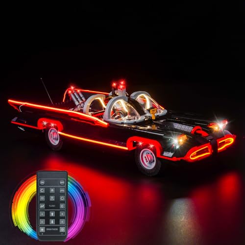 Fernbedienung Licht-Kit Kompatibel mit Lego B'atman: The Classic TV Series Batmobile 76328 (Kein Modell), Led Beleuchtungs Set Compatible with 76328 B'atman The Classic TV Series Batmobile von BrickBling