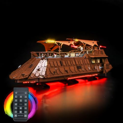 Fernbedienung Licht-Kit Kompatibel mit Lego Jabba's Sail Barge 75397 (Kein Modell), Led Beleuchtungs Set Compatible with Jabba's Sail Barge Kreative Spielzeug von BrickBling