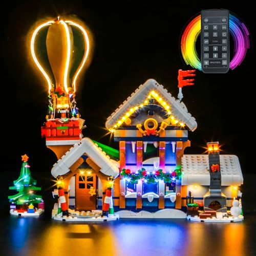 BrickBling Fernbedienung Licht-Kit Kompatibel mit Lego Santa's Post Office 10339 (Kein Modell), Led Beleuchtungs Set Compatible with Santa's Post Office Kreative Spielzeug von BrickBling