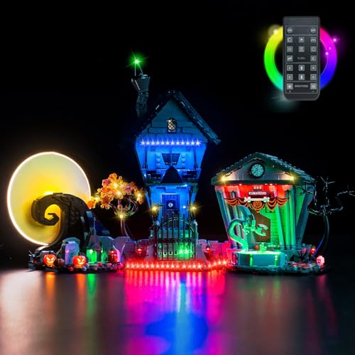 Fernbedienung Licht-Kit Kompatibel mit Lego Tim Burton's The Nightmare Before Christmas 21351 (Kein Modell), Led Beleuchtungs Set Compatible with Tim Burton's The Nightmare Before Christmas von BrickBling