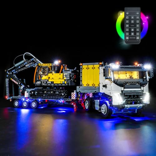 Fernbedienung Licht-Kit Kompatibel mit Lego Volvo FMX Truck & EC230 Electric Excavator (Kein Modell), Led Beleuchtungs Set Compatible with 42175 Technic Volvo FMX LKW mit EC230 Electric Raupenbagger von BrickBling