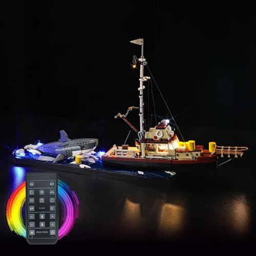 Fernbedienung Licht-Kit für Lego 21350 Jaws (Nicht Lego), Led Beleuchtungs Set für Lego Jaws 21350 Kreative Spielzeug von BrickBling