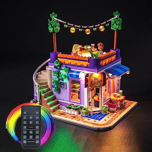 Fernbedienung Licht-Kit Kompatibel mit Lego 41747 Friends Heartlake City Gemeinschaftsküche Spiel-Set (Kein Modell), Led Beleuchtungs Set für Heartlake City Community Kitchen, Kreatives Geschenk von BrickBling