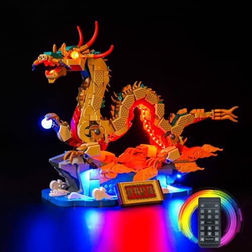 Fernbedienung Licht-Kit für Lego Auspicious Dragon 80112 (Nicht Lego), Led Beleuchtungs Set für Lego Auspicious Dragon Set Kreative Spielzeug von BrickBling