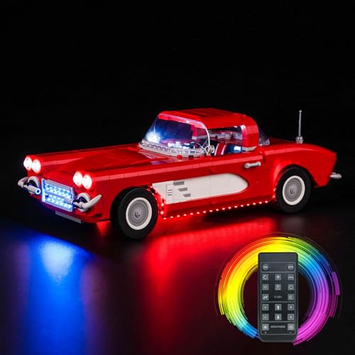 Fernbedienung Licht-Kit für Lego Corvette 10321 (Kein Lego-Modell), Led Beleuchtungs Set für Lego Icons Corvette Kreative Spielzeug für Erwachsene und Kinder von BrickBling