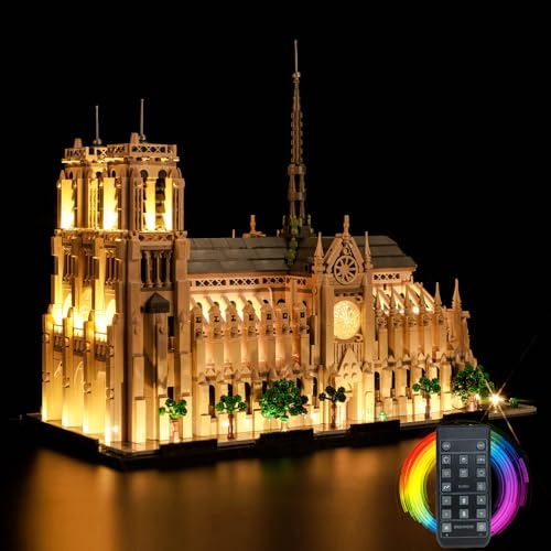 Fernbedienung Licht-Kit für Lego Notre-Dame de Paris (Nicht Lego), Led Beleuchtungs Set für Lego 21061 Architecture Notre-Dame de Paris Kreatives Geschenk von BrickBling