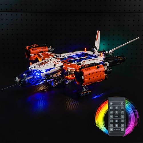 Fernbedienung Licht-Kit Kompatibel mit Lego Technic VTOL-Schwerlastraumfrachter LT81 42181 (Kein Modell), Led Beleuchtungs Set Compatible with Lego VTOL Heavy Cargo Spaceship LT81 Kreative Spielzeug von BrickBling