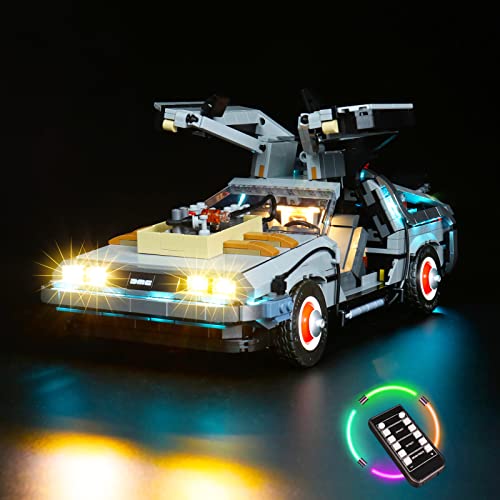 BrickBling LED-Beleuchtung Kompatibel mit Lego 10300 Back to The Future Time Machine Collectible Kit (Kein Modell), DIY Lighting Kit mit Fernbedienung für Back to The Future von BrickBling