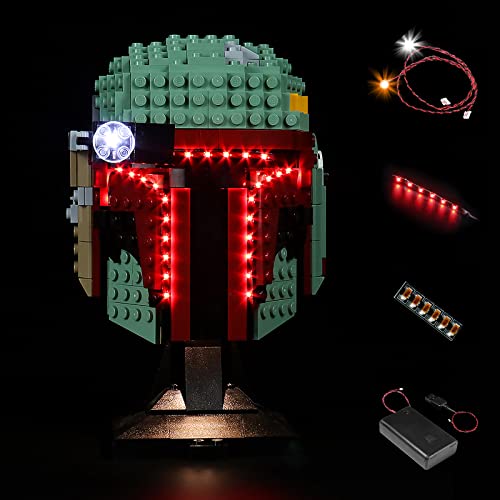 LED-Beleuchtungsset Kompatibel mit Lego Boba Fett Helm（Kein Modell, Dekorations-LED-Licht-Set Compatible with Lego 75277 Boba Fett Maske Collectible Kreatives Spielzeuggeschenk von BrickBling