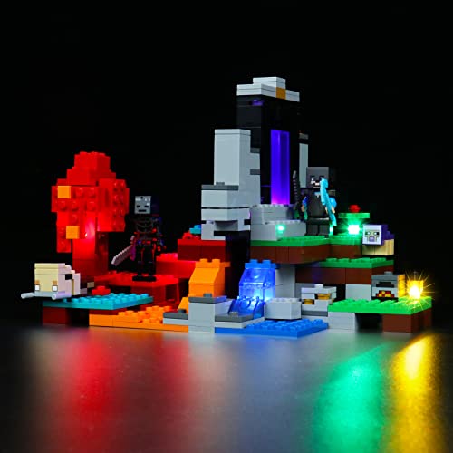 Led Licht Set Kompatibel mit Lego 21172 Minecraft Das zerstörte Portal Minecraft Spielzeug Set (Kein Modell), Dekoration DIY Beleuchtungsset Compatible with Lego Minecraft von BrickBling