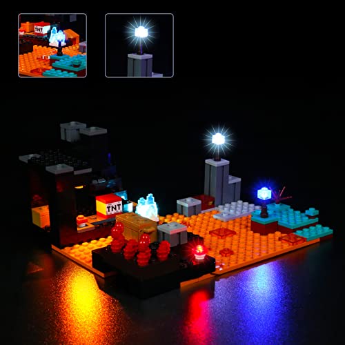 Led Licht Kompatibel mit Lego Minecraft Die Netherbastion Action-Spielzeug mit Figuren (Kein Modell), DIY Beleuchtungsset Compatible with Lego 21185 Minecraft von BrickBling