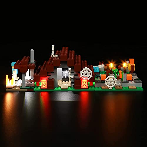 Led Licht Set Kompatibel mit Lego 21190 Minecraft Das verlassene Dorf (Kein Modell), Led Beleuchtungs Set Compatible with Minecraft The Abandoned Village Kreatives Geschenk von BrickBling