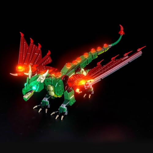 Led Licht Set Kompatibel mit Lego 31161 Medieval Dragon (Kein Modell), Dekorationsbeleuchtungsset Compatible with Lego Medieval Dragon 31161 Kreative Spielzeug von BrickBling