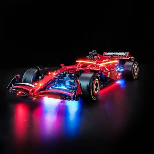 Led Licht Set Kompatibel mit Lego Ferrari SF-24 F1 Car 42207 (Kein Modell), Dekorationsbeleuchtungsset Compatible with Lego Ferrari SF-24 F1 Car Kreative Spielzeug von BrickBling