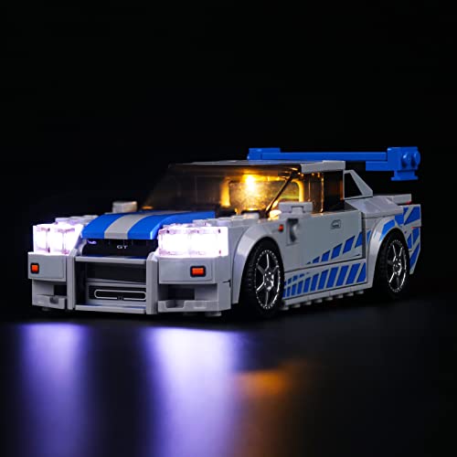 Led Licht Set Kompatibel mit Lego Nissan Skyline GT-R, Dekorationsbeleuchtungsset Compatible with Lego 76917 Speed Champions Nissan Skyline GT-R (R34) Kreative Spielzeug (Kein Lego-Modell) von BrickBling