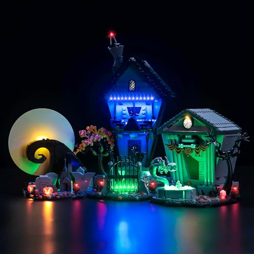 Led Licht Set Kompatibel mit Lego Tim Burton's The Nightmare Before Christmas (Kein Modell), Dekorationsbeleuchtungsset Compatible with 21351 The Nightmare Before Christmas Kreative Spielzeug von BrickBling