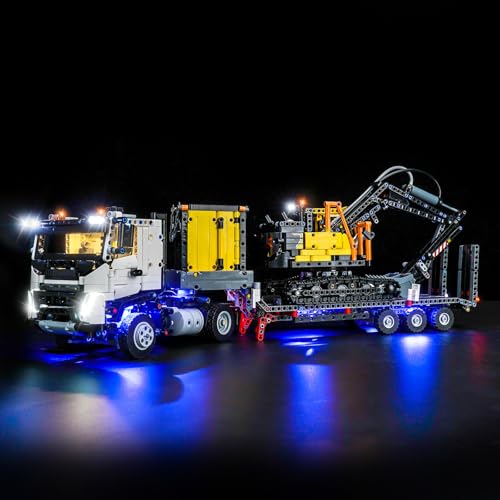 Led Licht Set Kompatibel mit Lego Volvo FMX Truck & EC230 Electric Excavator (Kein Modell), Dekorationsbeleuchtungsset Compatible with 42175 Technic Volvo FMX LKW mit EC230 Electric Raupenbagger von BrickBling