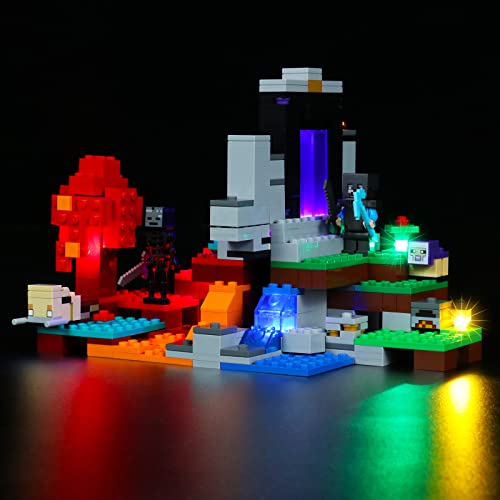 Led Licht Set für Lego 21172 Minecraft Das zerstörte Portal Minecraft Spielzeug Set (Kein Lego-Modell enthalten, nur Beleuchtung), Dekoration DIY Beleuchtungsset für Lego Minecraft von BrickBling