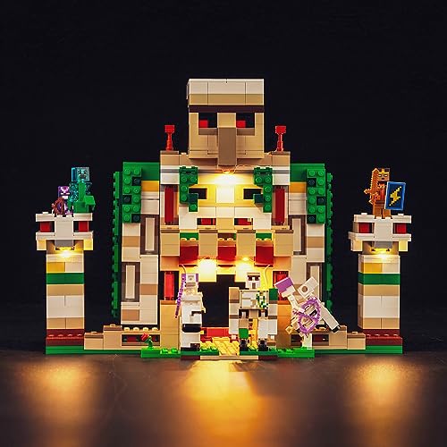 Led Licht Set für Lego 21250 Minecraft Die Eisengolem-Festung (Nicht Lego), Led Beleuchtungs Set für Minecraft Lego The Iron Golem Fortress Kreative Spielzeug für Jungen von BrickBling