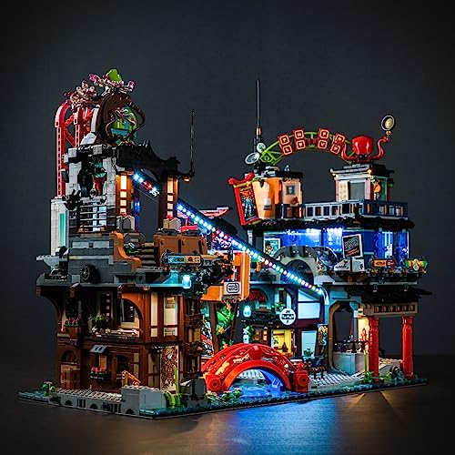 Led Licht Set Kompatibel mit Lego 71799 Ninjago City Markets (Kein Modell), Dekorationsbeleuchtungsset für Ninjago City Märkte Gebäudemodell Kreative Spielzeug - Standard Version von BrickBling