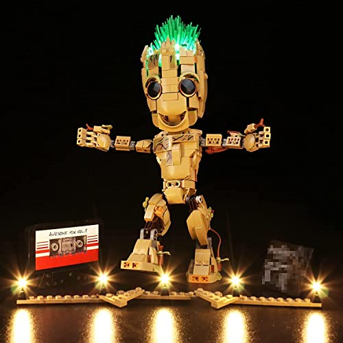 BrickBling Led Licht Set Kompatibel mit Lego 76217 Marvel Ich Bin Groot Spielzeug, Led Beleuchtungs Set Compatible with Lego Ich Bin Groot Kreatives Geschenk (Kein Modell)- Standard Version von BrickBling