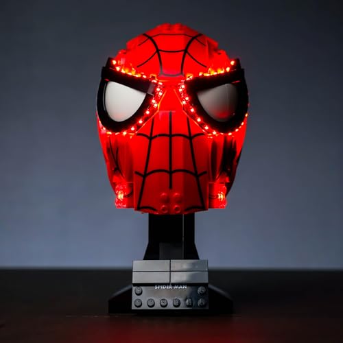 Led Licht Set Kompatibel mit Lego 76285 Spider-Man's Mask Helm (Kein Modell), Dekorationsbeleuchtungsset für Spider-Man's Mask Collectible Kreative Spielzeug - Standard Version von BrickBling