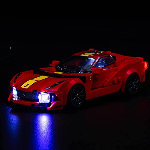 Led Licht Set Kompatibel mit Lego 76914 Speed Champions Ferrari 812 Competizione (Kein Modell), Dekorationsbeleuchtungsset Compatible with Lego Ferrari 812 Competizione Sportwagen Kreative Spielzeug von BrickBling