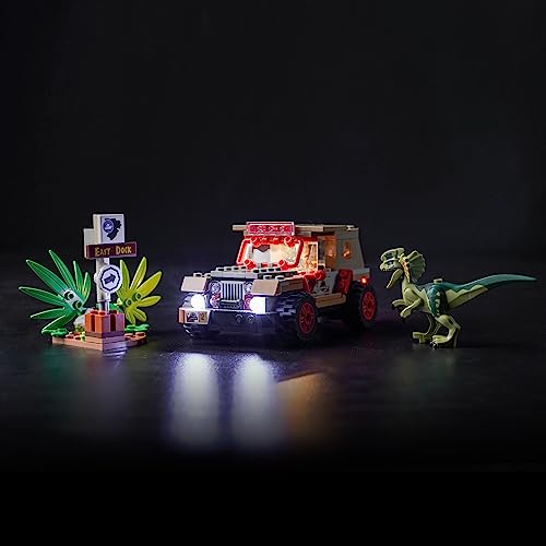 Led Licht Set für Lego 76958 Dilophosaurus Ambush (Kein Lego-Modell), Dekorationsbeleuchtungsset für Lego Dilophosaurus Ambush,Kreatives Geschenk für for Jurassic Park 30th Anniversary von BrickBling