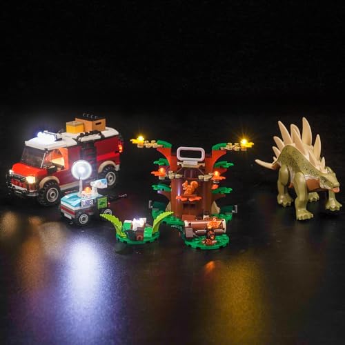 Led Licht Set Kompatibel mit Lego 76965 Dinosaur Missions: Stegosaurus Discovery (Kein Modell), Dekorationsbeleuchtungsset für Dinosaurier-Missionen: Entdeckung des Stegosaurus Kreative Spielzeug von BrickBling