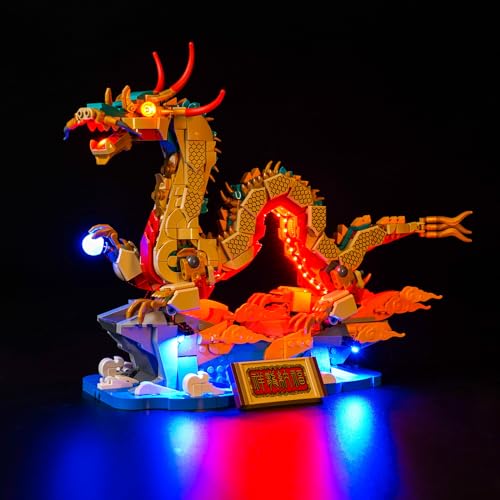 Led Licht Set für Lego 80112 Auspicious Dragon (Kein Lego), Dekorationsbeleuchtungsset für Lego Auspicious Dragon Kreative Spielzeug - Standard Version von BrickBling