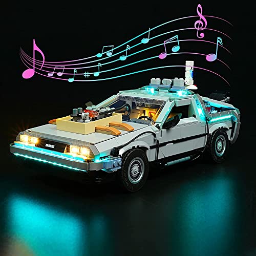 Led Licht Set Kompatibel mit Lego Die Zeitmaschine aus Zurück in die Zukunft Creator, Sound Version (Spiel Musik) Dekorationsbeleuchtungsset für 10300 Back to The Future Time Machine(Kein Modell) von BrickBling