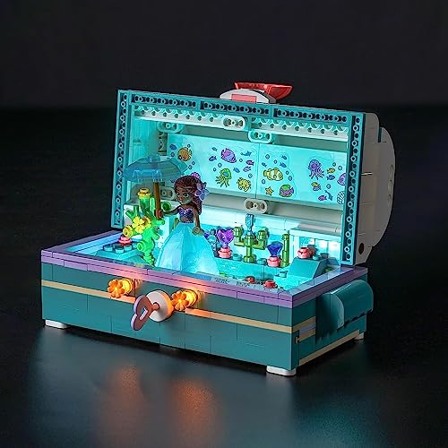 Led Licht Set Kompatibel mit Lego Disney Prinzessin 43229 Arielles Schatztruhe (Kein Modell), Dekorationsbeleuchtungsset für Prinzessin Arielles Schatztruhe Kreative Spielzeug von BrickBling