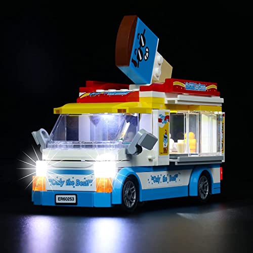 Led Licht Set für Lego Eiswagen, Dekorationsbeleuchtungsset für Lego 60253 City Great Vehicles Eiswagen Kreative Spielzeug (Nur Beleuchtungsset,Baustein Nicht enthalten) von BrickBling