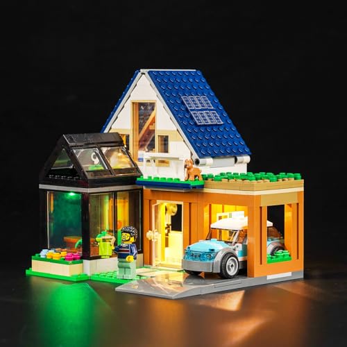 Led Licht Set für Lego Family House and Electric Car 60398 (Kein Lego), Dekorationsbeleuchtungsset für Lego 60398 City Familienhaus mit Elektroauto Kreative Spielzeug von BrickBling