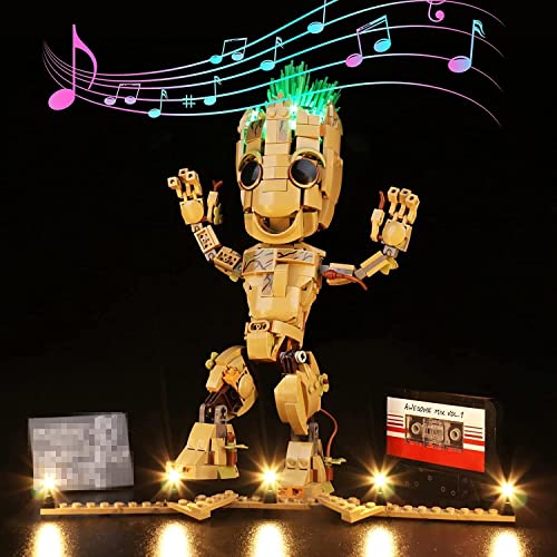 Led Licht Set Kompatibel mit Lego Ich Bin Groot,Musikversion Dekorationsbeleuchtungsset für 76217 Marvel Ich Bin Groot Spielzeug Kreative Spielzeuglichter - Kein Modell von BrickBling