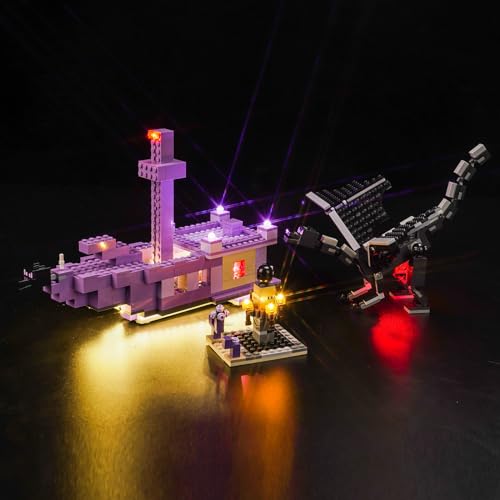 Led Licht Set für Lego Minecraft Der Enderdrache und das Endschiff 21264 (Nicht Lego), Led Beleuchtungs Set für Minecraft Lego The Ender Dragon and End Ship Kreative Spielzeug von BrickBling