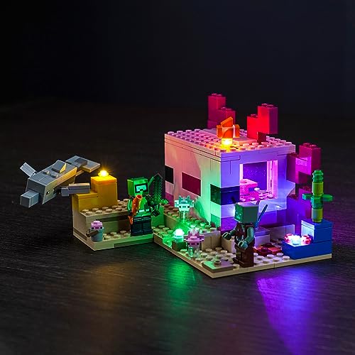 Led Licht Set Kompatibel mit Lego Minecraft The Axolotl House (Kein Modell), Led Beleuchtungs Set für Minecraft 21247 The Axolotl House Kreative Spielzeug für Jungen und Erwachsene von BrickBling