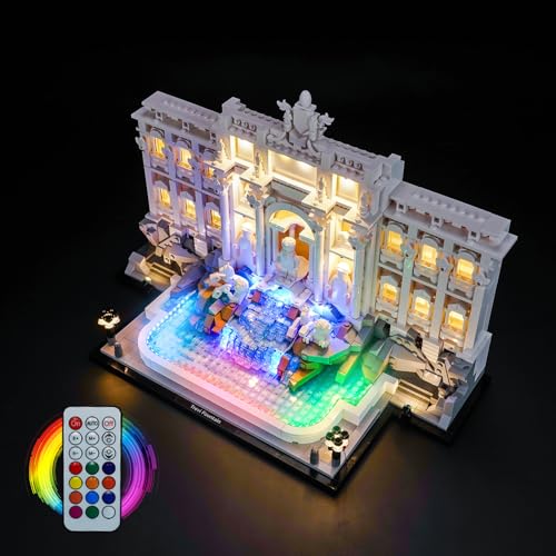 RGB Fernbedienung Led Licht Set Kompatibel mit Lego Trevi Fountain 21062 (Kein Modell), Dekorationsbeleuchtungsset Compatible with Lego 21062 Trevi Fountain Kreative Spielzeug von BrickBling